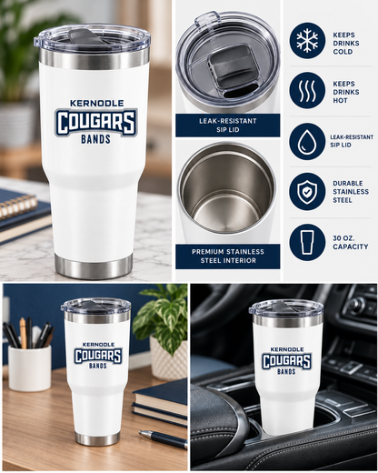 Kernodle Bands 30 oz. Insulated Tumbler | White