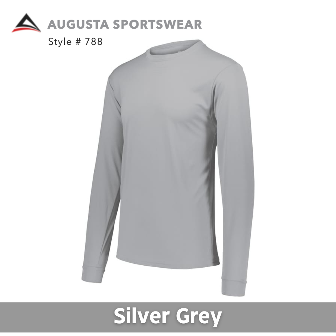 Augusta Sportswear® AG788 Moisture Wicking Long Sleeve T-Shirt, One Color Imprint Front & Back