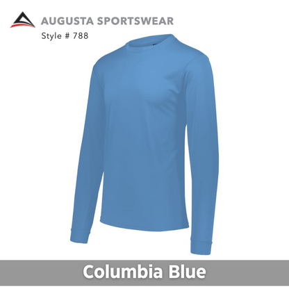 Augusta Sportswear® AG788 Moisture Wicking Long Sleeve T-Shirt, One Color Imprint Front & Back